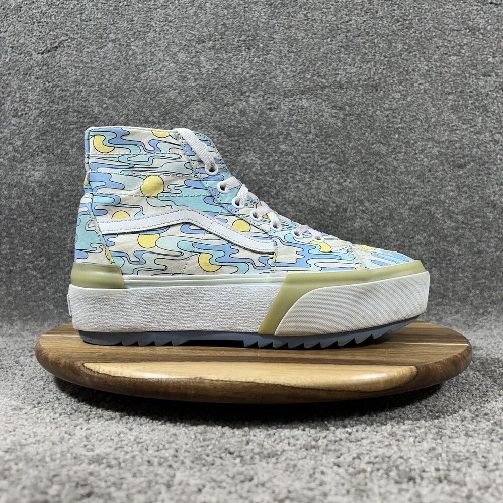 Vans Sk8-Hi Tapered Stacked Women’s Size 8.5 UV Ink Sunwaves Platform Shoes Used